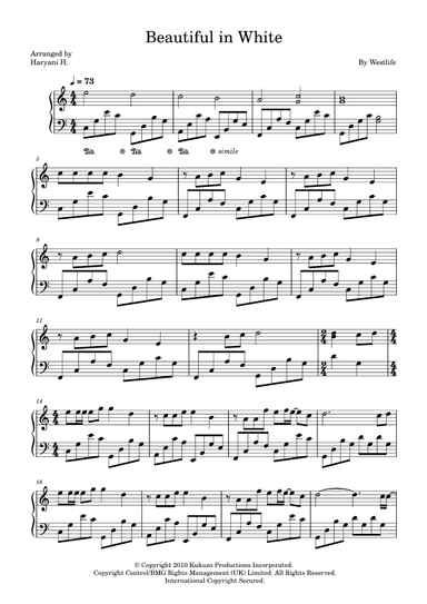 Beautiful In White (arr. Haryani Huang)