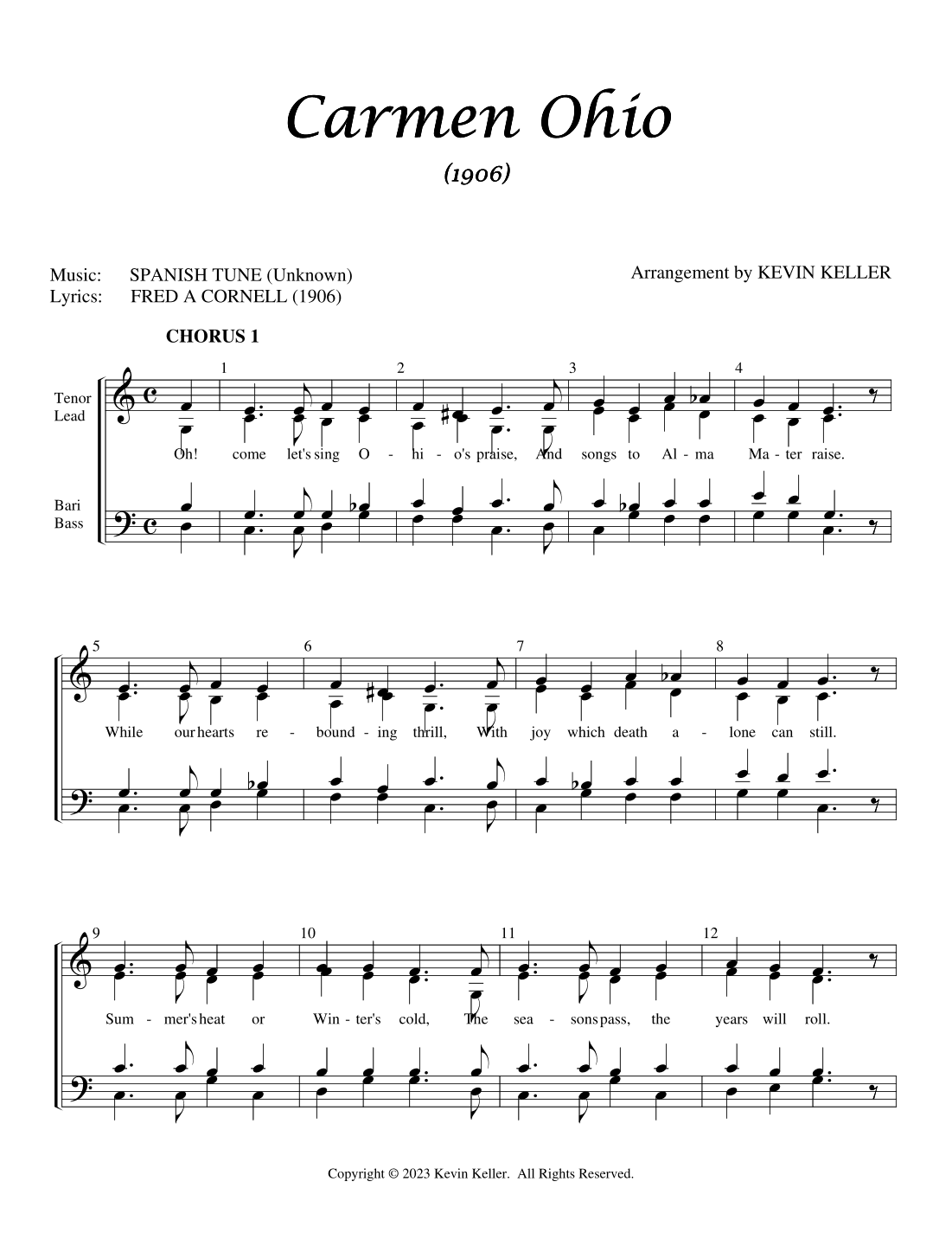 Carmen Ohio (arr. Kevin Keller)