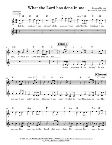 What The Lord Has Done In Me (arr. Legato Trio)