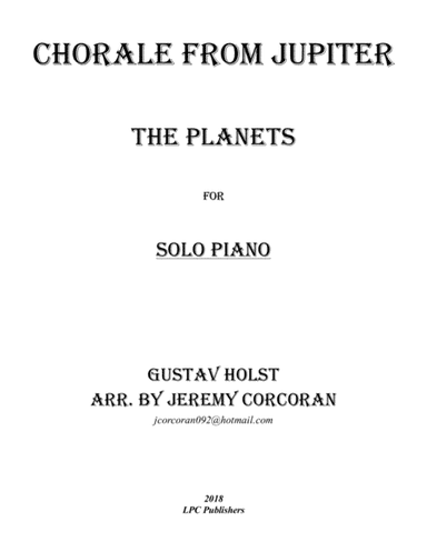 Chorale from Jupiter for Solo Piano (arr. Jeremy Corcoran)