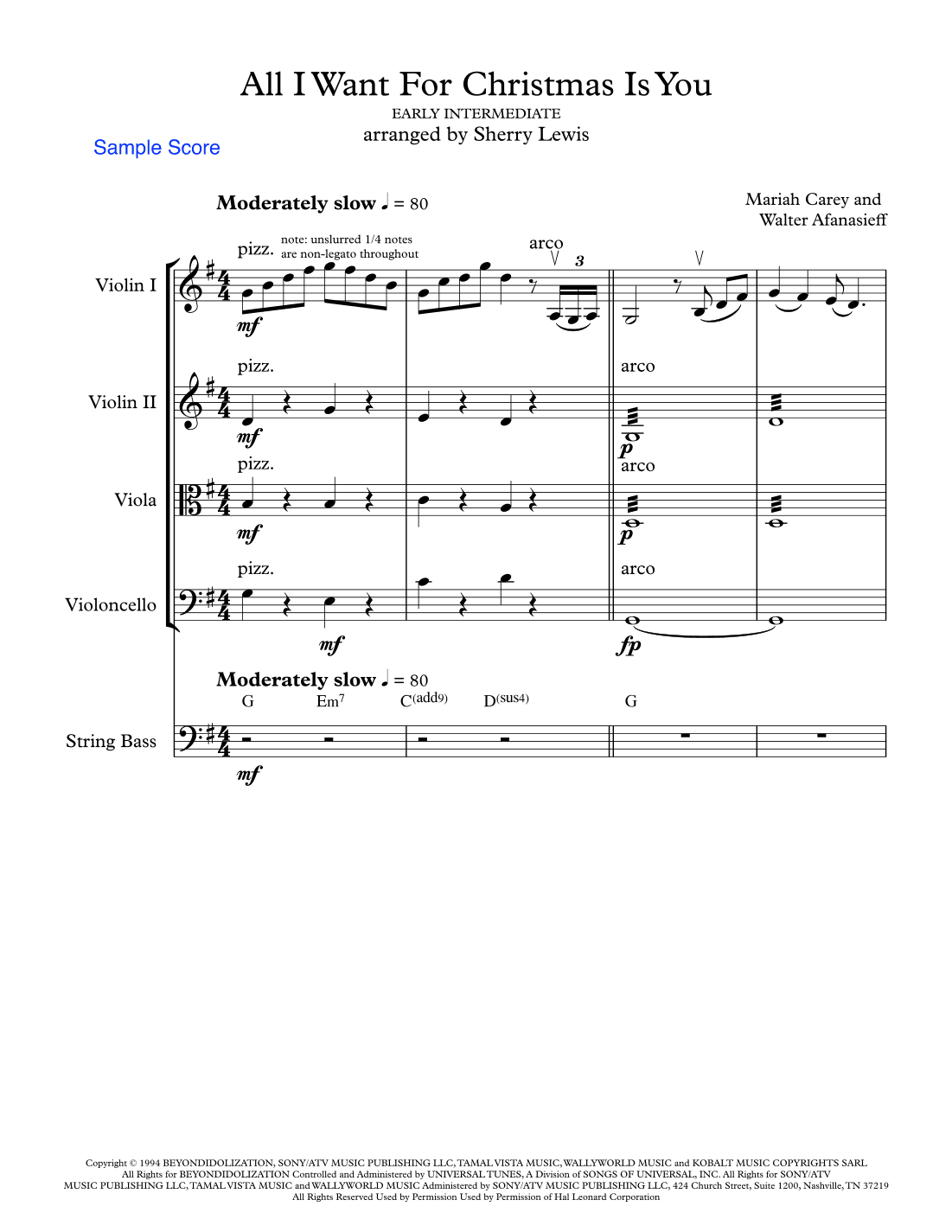 All I Want For Christmas Is You (arr. Sherry Lewis)
