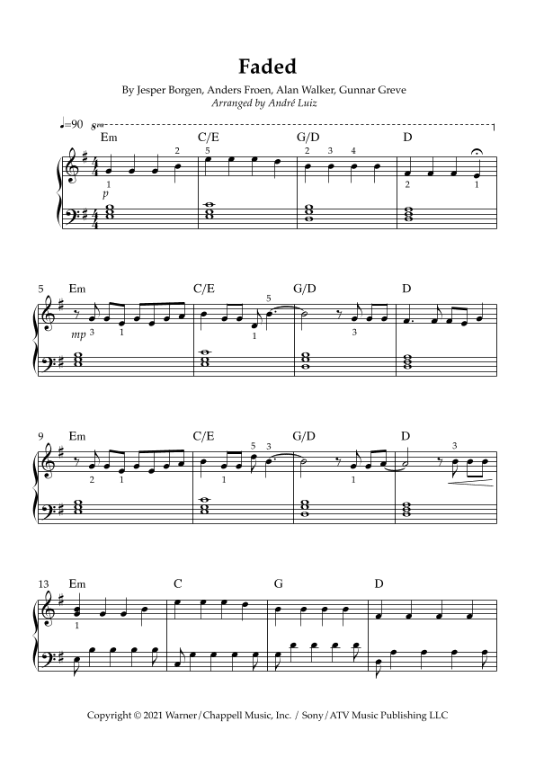 Faded (arr. André Luiz Nunes da Silva)