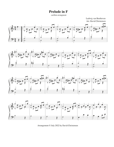 Prelude in F for carillon (arr. David Christensen)