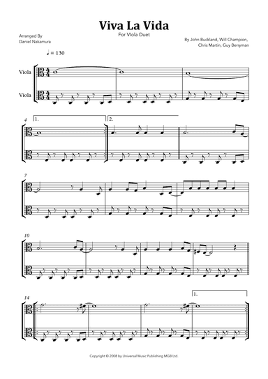 Viva La Vida (arr. Daniel Nakamura)
