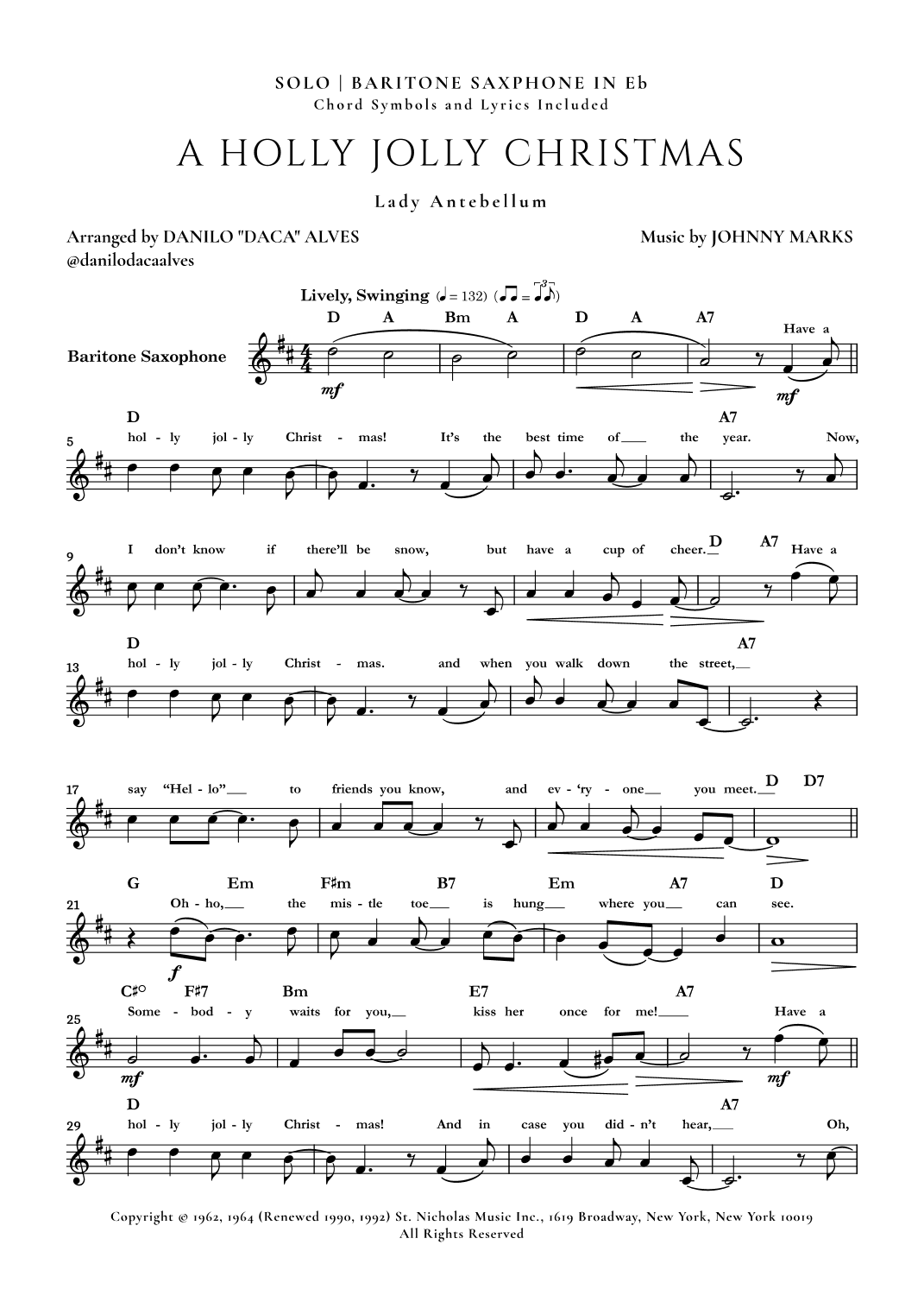 A Holly Jolly Christmas (arr. Danilo “Daca” Alves)