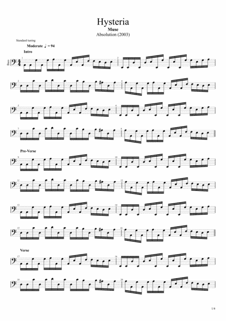 Hysteria (arr. Hugo Neves)
