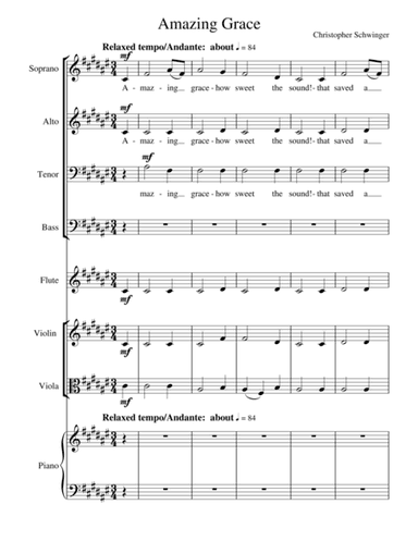 Amazing Grace - #2 of 5 in my Suite of Hymns (arr. Christopher Schwinger)