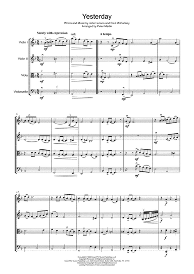 Yesterday (arr. Peter Martin)