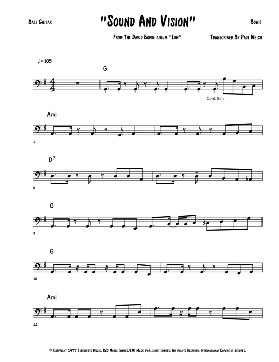 Sound And Vision (arr. Accubass)