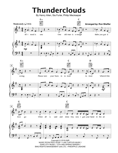 Thunderclouds (arr. Ron Sheffer)