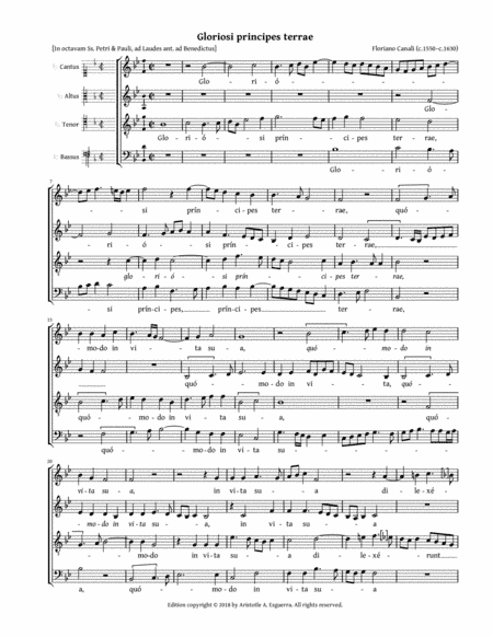 Gloriosi principes terrae (Canali) - SATB (arr. Aristotle A. Esguerra)