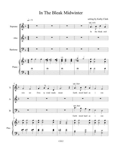 In The Bleak Midwinter (arr. Kathy Clark)