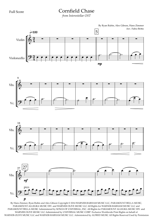 Cornfield Chase (arr. Fabio Britto)