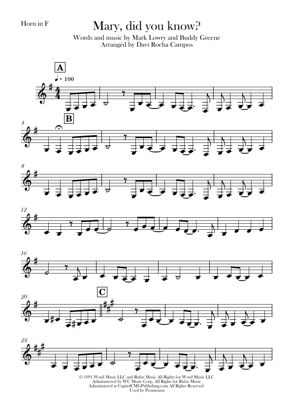 Mary, Did You Know? (arr. Davi Rocha Campos)