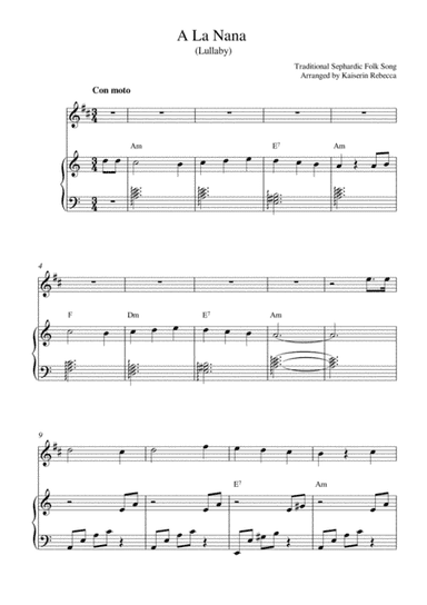 A La Nana (Lullaby) (arr. Kaiserin Rebecca)