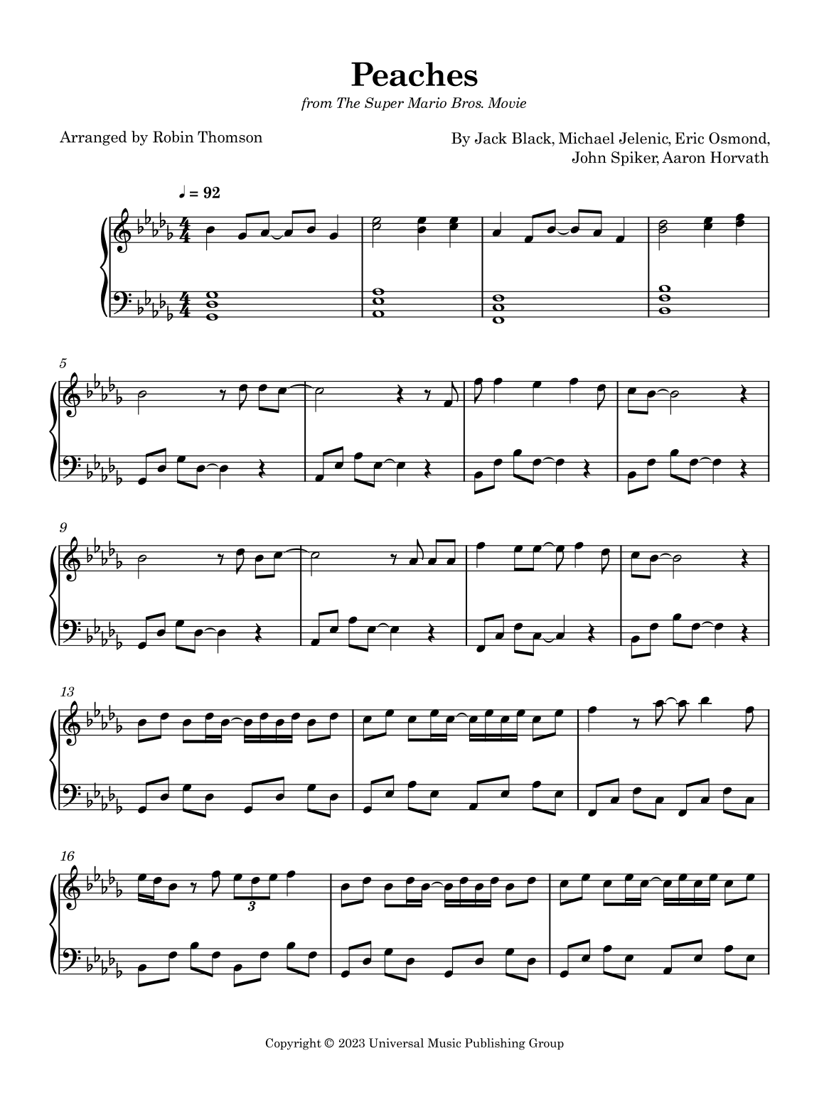 Peaches (arr. Robin Thomson)
