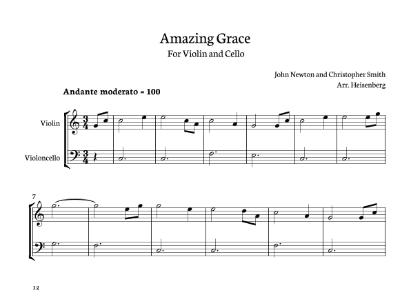 Amazing Grace (arr. Heisenberg)