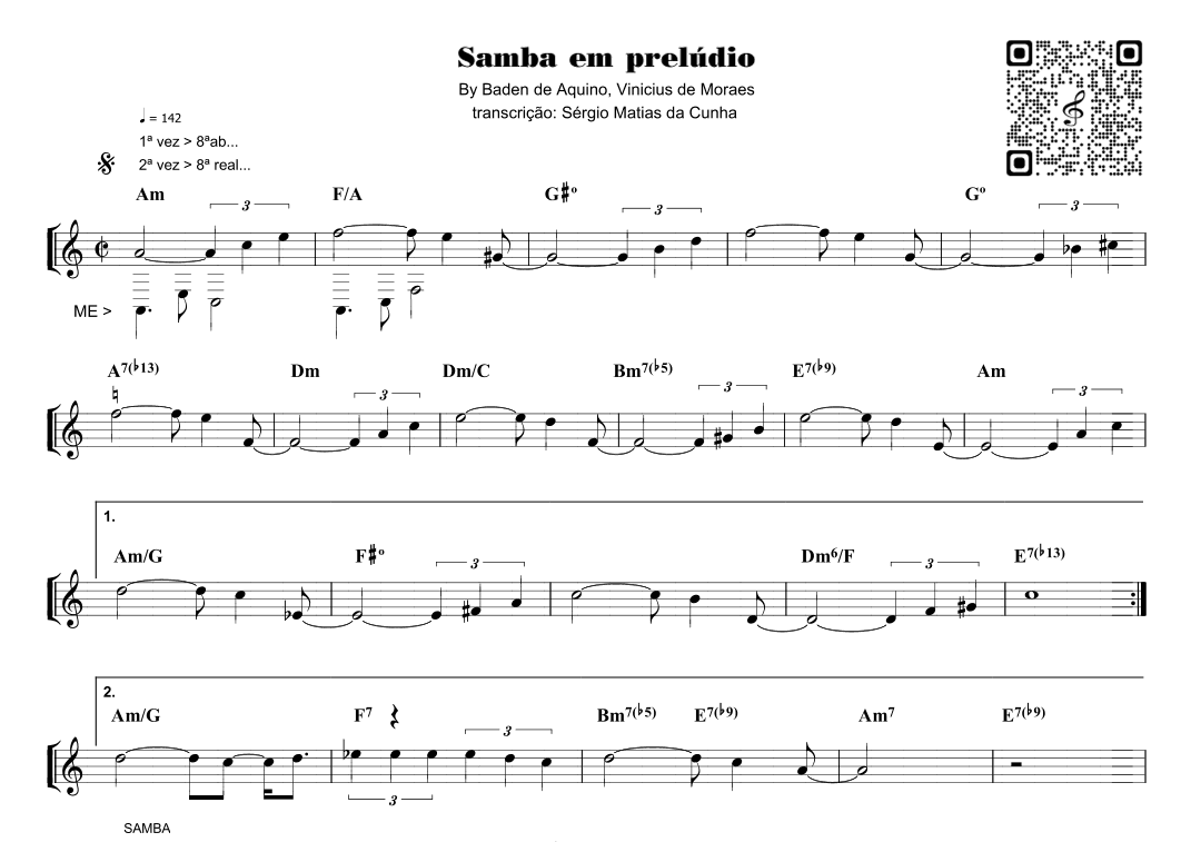 Samba Em Preludio (arr. Piano)