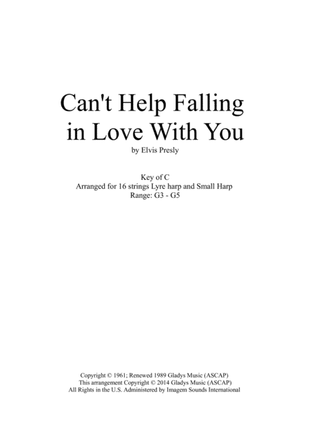 Can't Help Falling In Love (arr. Elaine Gaspar)