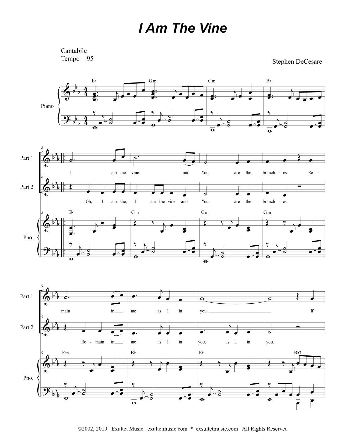I Am The Vine (2-part choir)
