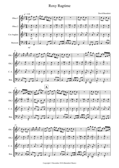 Roxy Ragtime for Double Reed Quartet