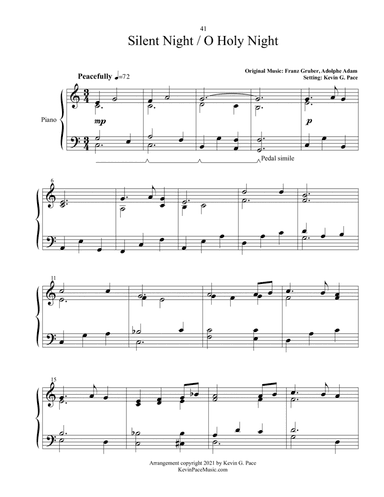 Silent Night - O Holy Night, moderate level piano solo medley (arr. Kevin G. Pace (ASCAP))
