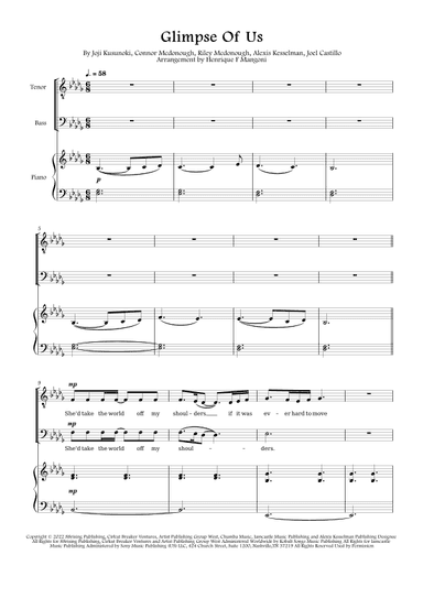 Glimpse Of Us (arr. Henrique F Mangoni)