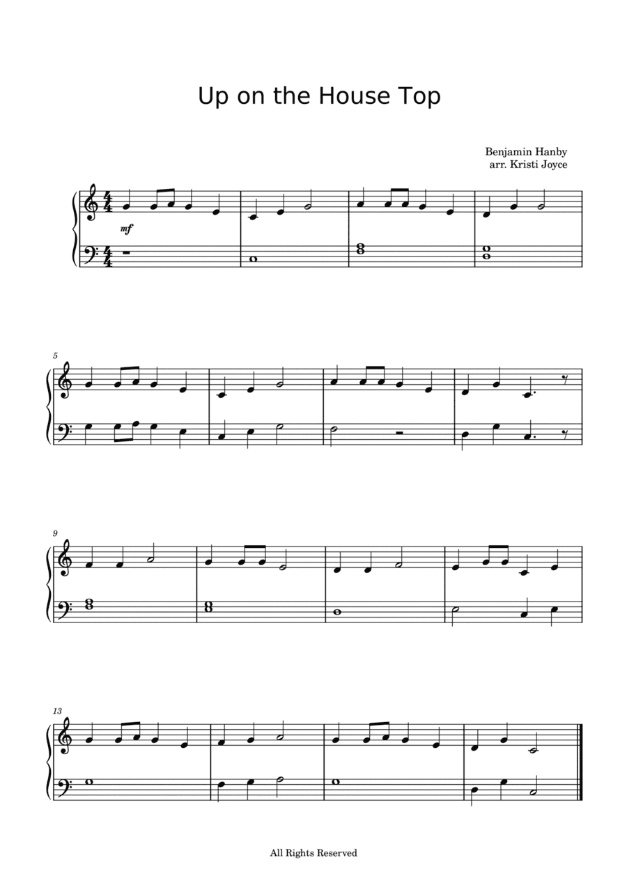 Up on the House Top in C-Major (arr. Kristi Joyce)
