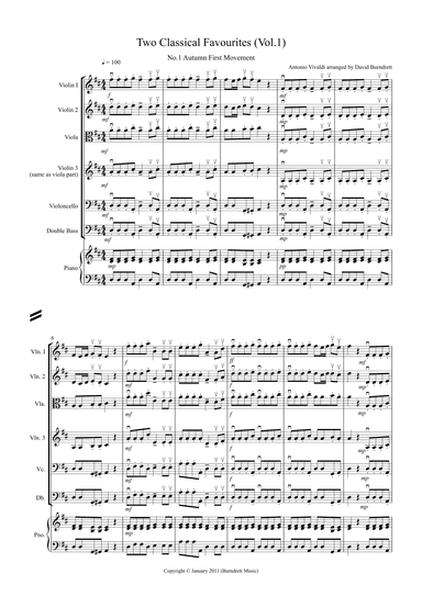 2 Classical Favourites for String Orchestra (volume one) (arr. David Burndrett)