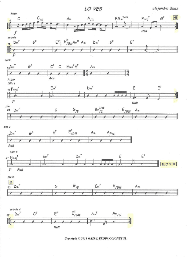 Lo Ves (arr. juan carlos esteve / Gran Coda)