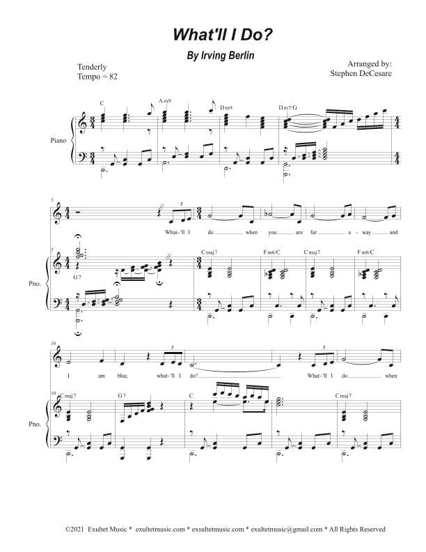 What'll I Do? (Unison Choir) (arr. Stephen DeCesare)