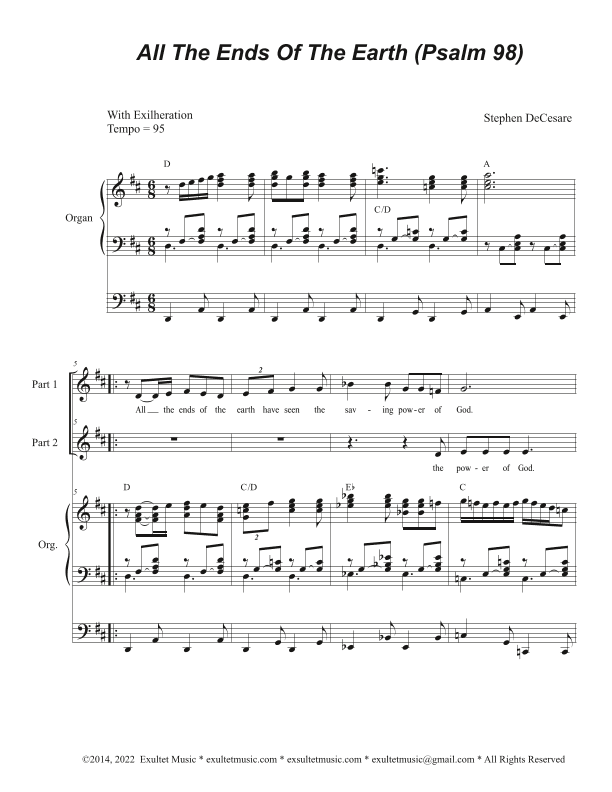 All The Ends Of The Earth (Psalm 98) (2-part choir)
