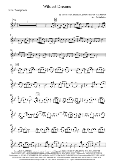 Wildest Dreams (arr. Fabio Britto)