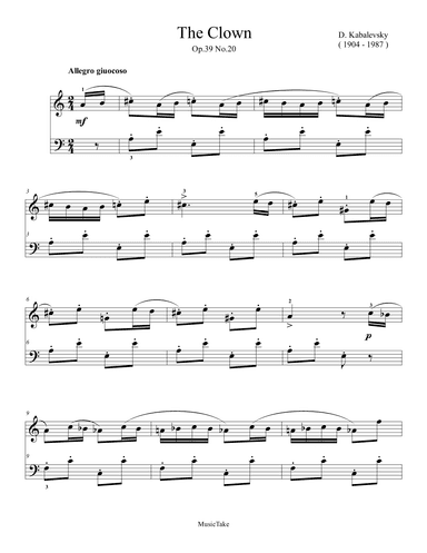 Kabalevsky The Clown (arr. Ben Choupak)