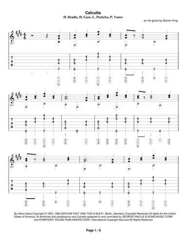 Calcutta (arr. Steven King)