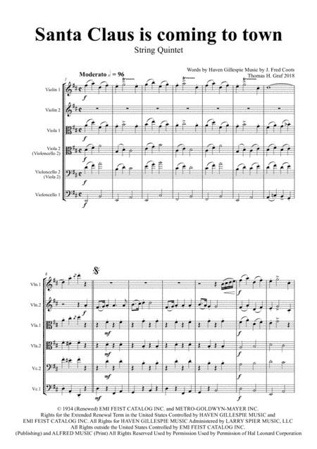 Santa Claus Is Comin' To Town (arr. Thomas H. Graf)