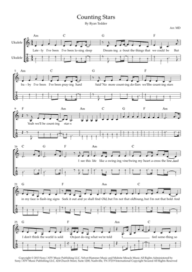Counting Stars (arr. Arr MD)