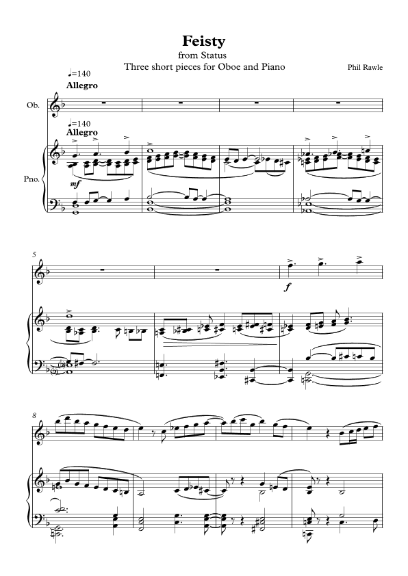 Status - Three short pieces for Oboe and Piano
