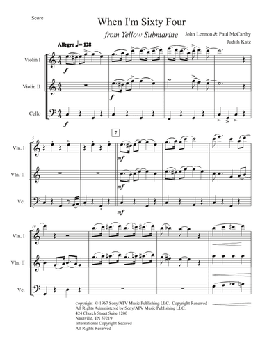 When I'm Sixty-four (arr. Judith Katz)