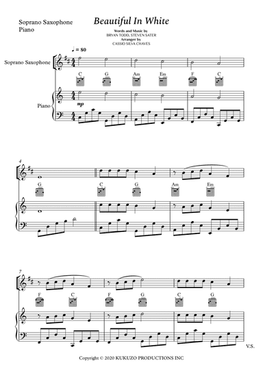 Beautiful In White (arr. Cássio Silva Chaves)