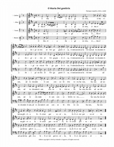 O Maria Dei genitrix (Canali) - SATB, AATB, or ATTB (arr. Aristotle A. Esguerra)