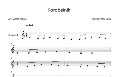 Korobeiniki  (from Tetris) - Horn Lead Sheet (arr. Victor Araújo)