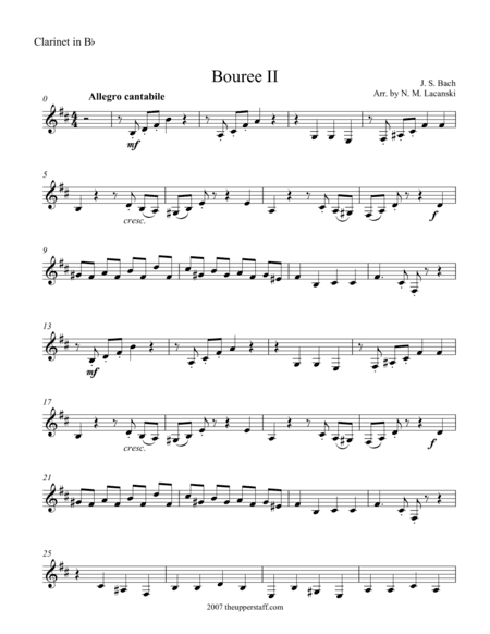 Bouree II (arr. Nick Lacanski)