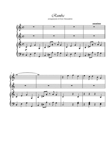 Rumba piano 4 hands (arr. Ester Alessandrini)