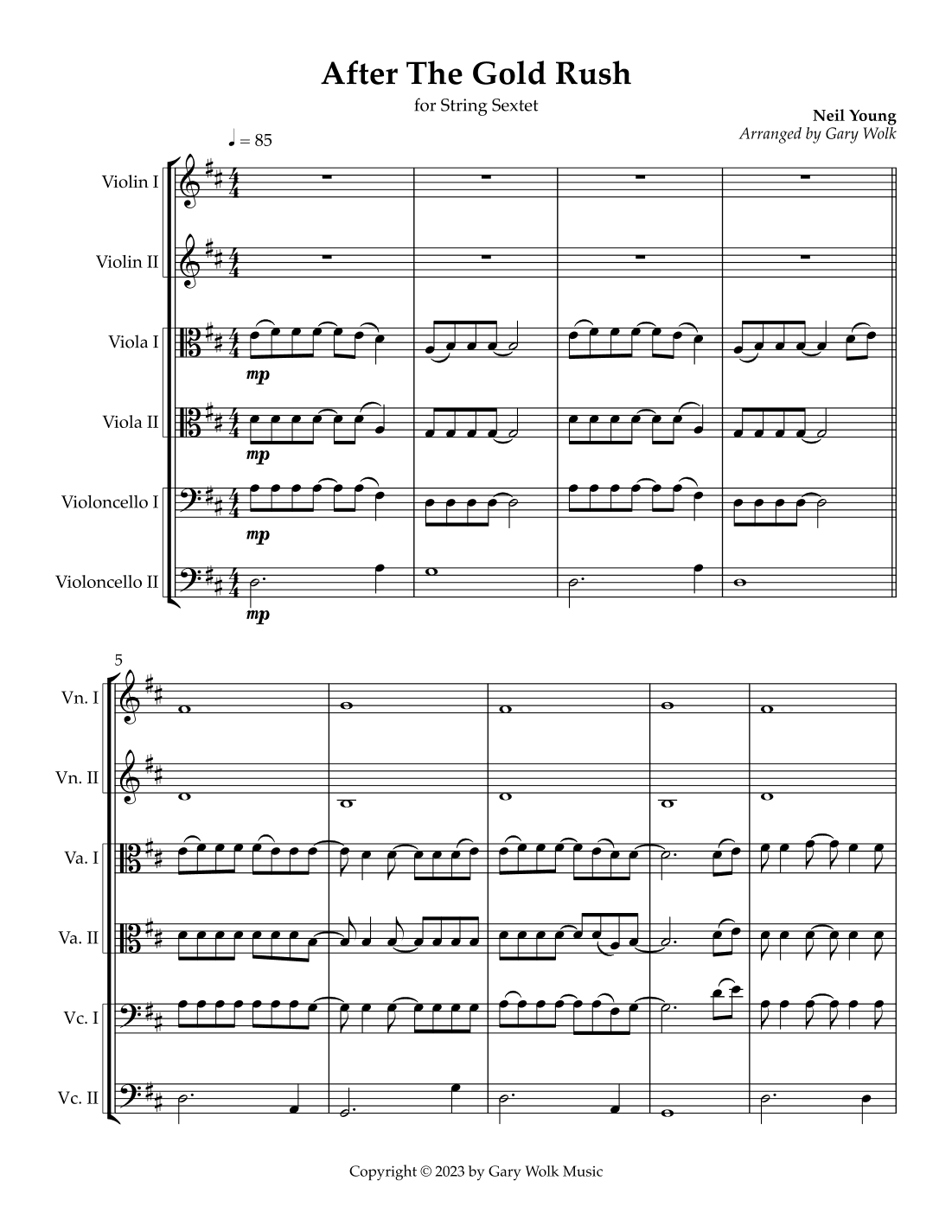 After The Gold Rush (arr. Gary Wolk)