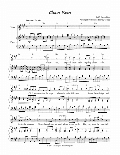 Clean Rain (arr. Konrad Harley)