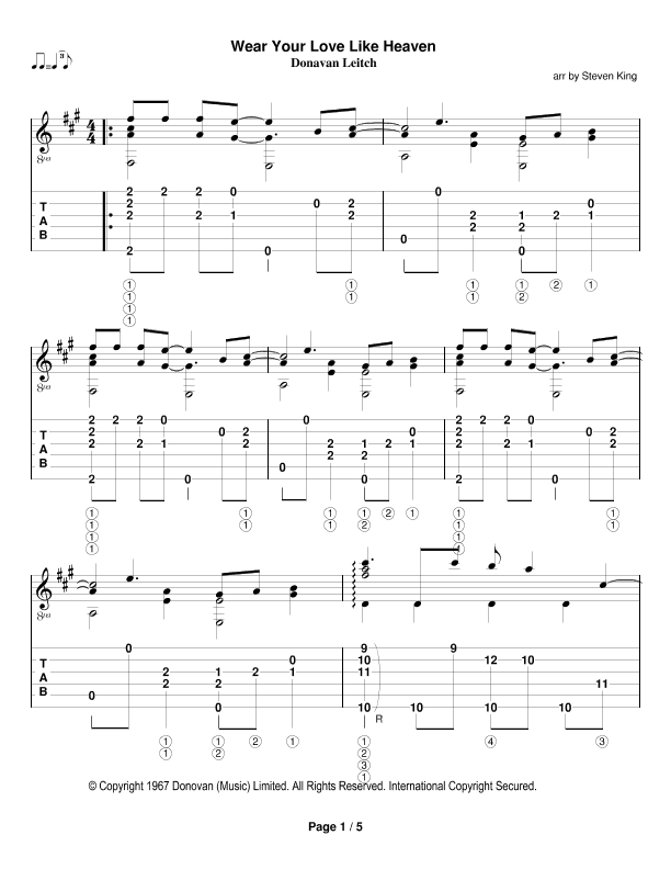 Wear Your Love Like Heaven (arr. Steven King)