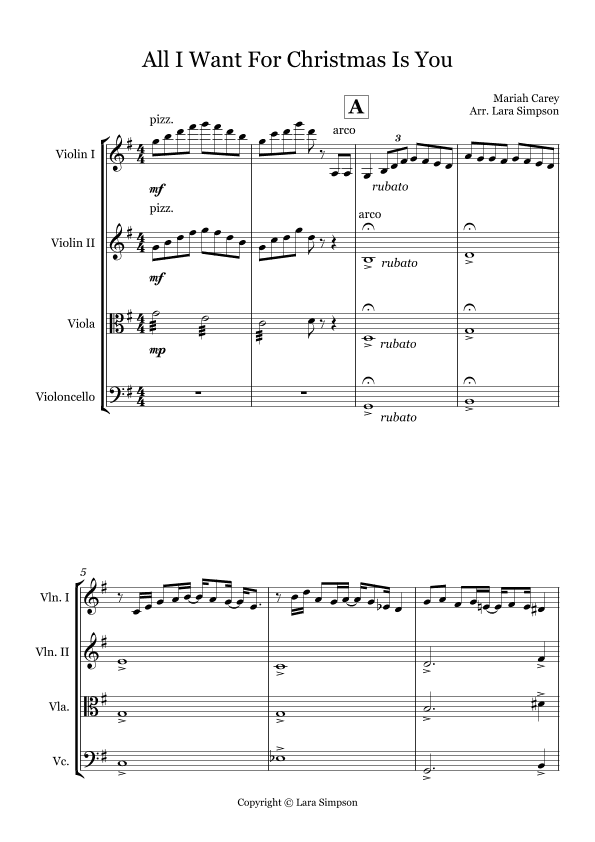All I Want For Christmas Is You (arr. Lara Simpson)