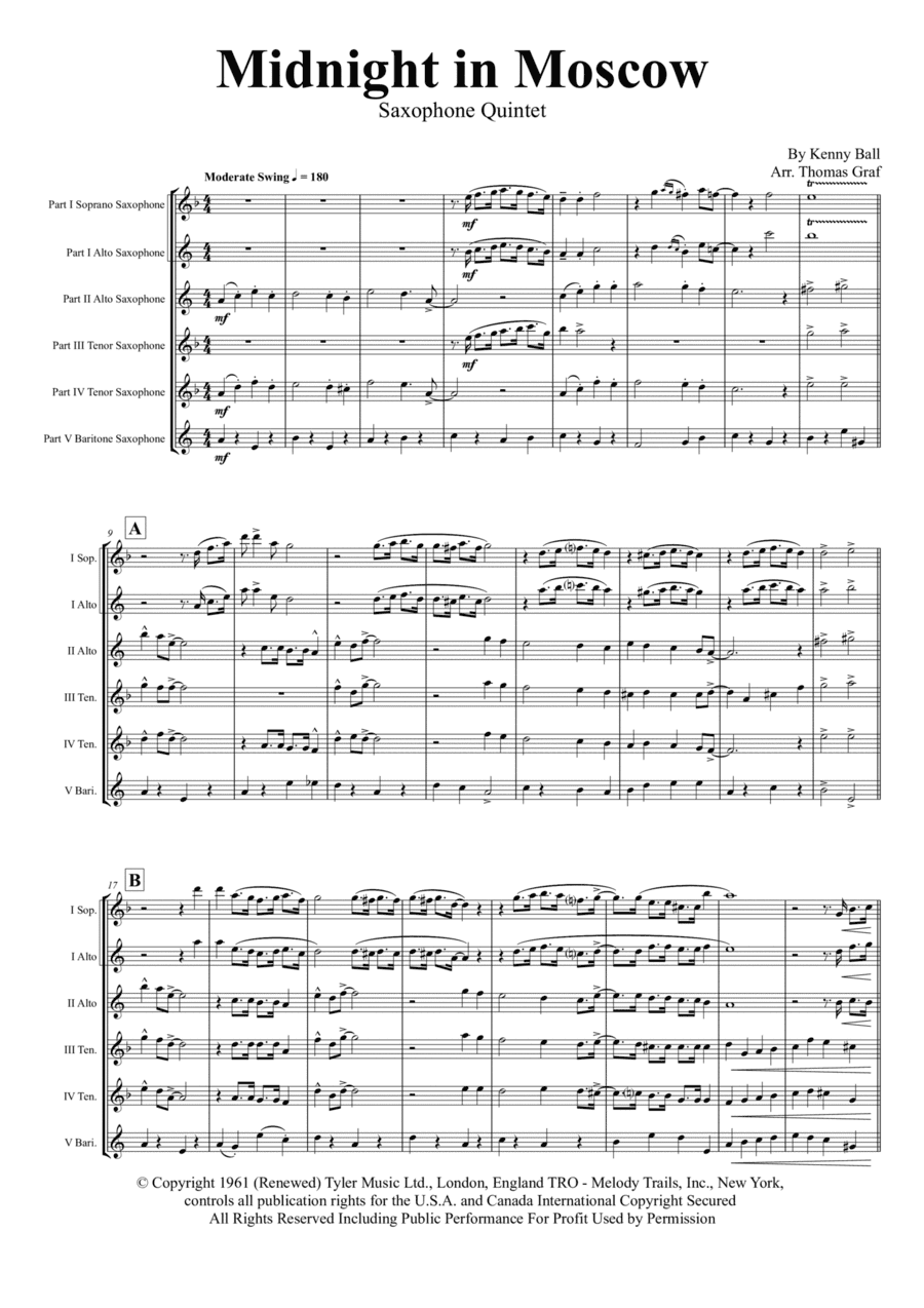 Midnight In Moscow (arr. Thomas Graf)