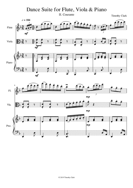 Dance Suite for Flute, Viola & Piano: II. Courante